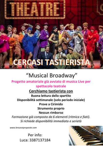 cercasi tastierista per musical live