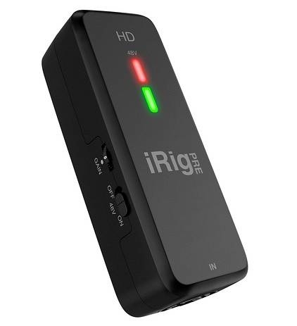 ik multimedia irig pre hd audio converter - preamplificatore microfonico per iphone, ipad, mac e pc