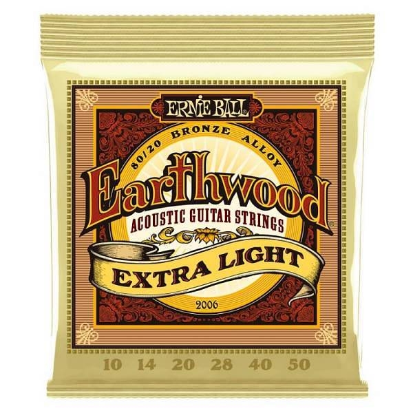 ernie ball 2006 earthwood 80/20 bronze extra light 10-50