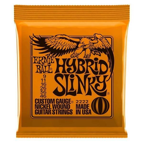 ernie ball 2222 nickel wound hybrid slinky 9-46 - muta di corde per chitarra elettrica