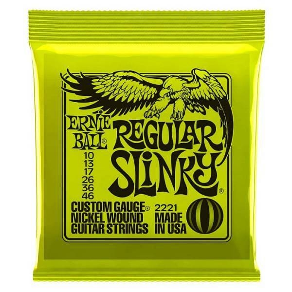 ernie ball 2221 nickel wound regular slinky 10-46 - muta di corde per chitarra elettrica