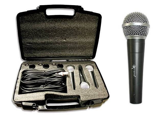extreme set tre microfoni dm58 con cavo e valigetta - dm3000pro