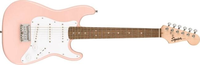 squier by fender mini strat lrl shell pink - chitarra elettrica 3/4