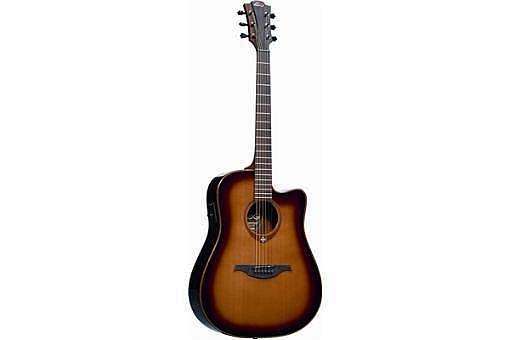 lag guitars t 100 dce brown shadow