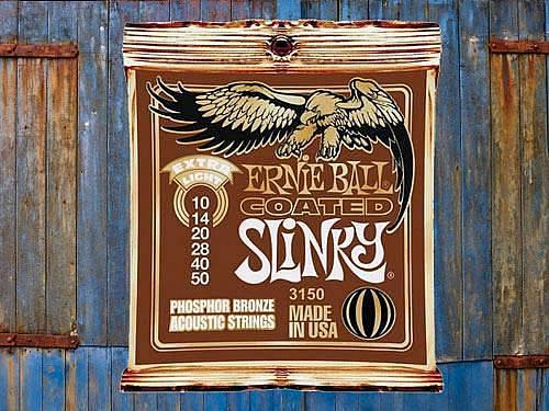 ernie ball 3150 extra light coated - phosphor bronze 10-50