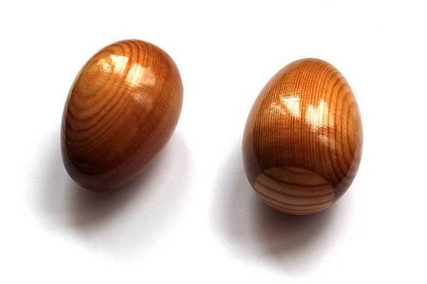 extreme egg shaker in legno - ovetti color natural - m1013b
