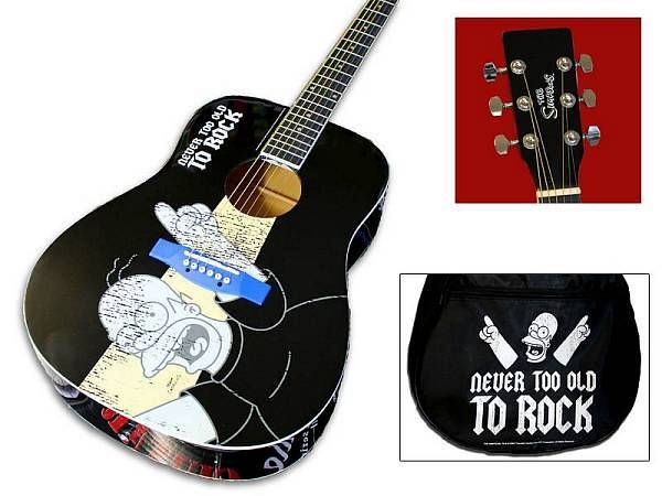 the simpsons - chitarra acustica homer simpson + custodia