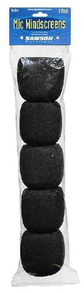 samson ws1 - spugna anti-vento - 5 pezzi - neri