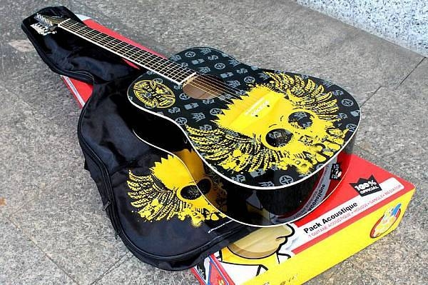 the simpsons chitarra acustica bart simpson + custodia