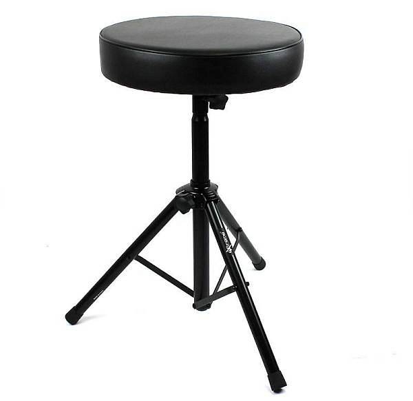 extreme ds1 - sgabello per batteria tondo con seduta in similpelle - colore nero