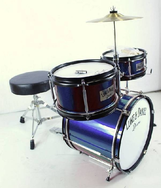 luke & daniel d1000j3blu - set batteria baby 3 pezzi completo con piatti e seggiolino per bambini