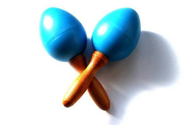 extreme mini maracas con impugnatura - 10 cm - colore blu
