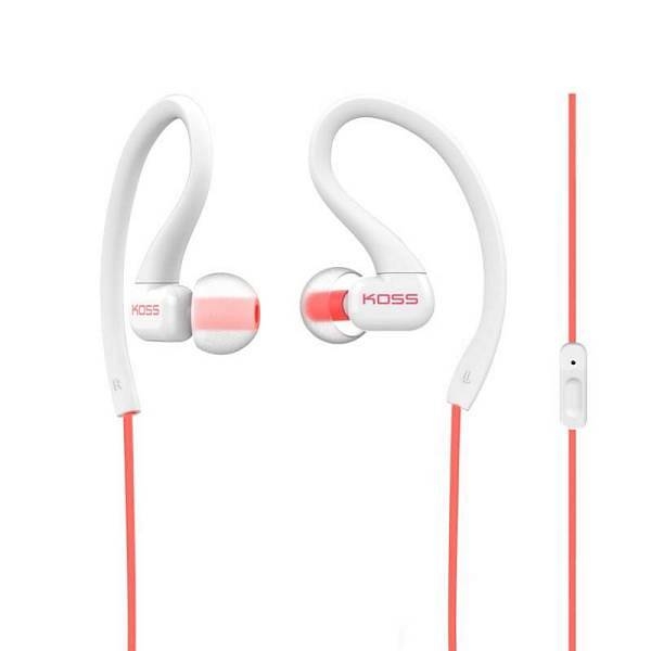 koss ksc32i c fitclips - colore corallo - auricolare clip - musica e cellulare
