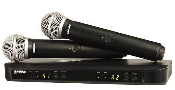 shure blx288/pg58 - sistema doppio radiomicrofono pg58