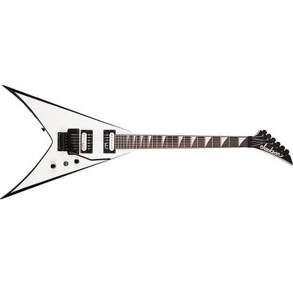 jackson js series king v js32 amaranth fingerboard white w/black bevels