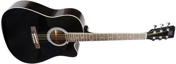oqan qga-21c bk negra - chitarra acustica cutaway