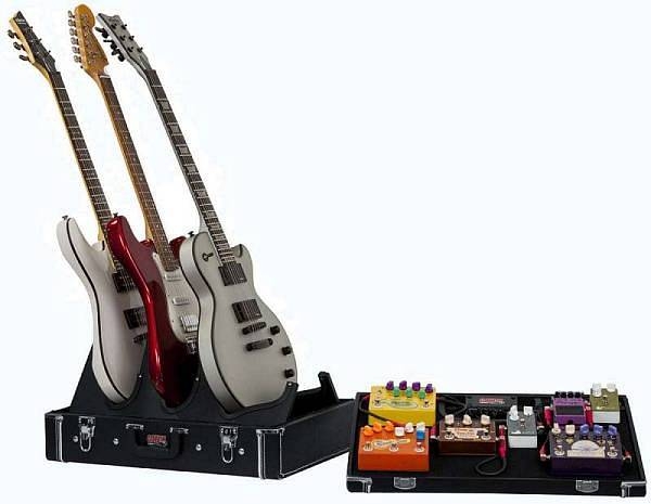 gator gw-gigboxjr - valigetta pedaliera e triplo stand per chitarra
