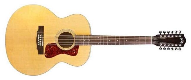 guild f2512e maple 12 blonde satin - chitarra acustica jumbo 12 corde elettrificata fishman con top in abete massello