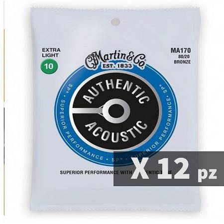 martin & co. ma170 - muta per chitarra acustica 10-47 - idea regalo bundle 12 set corde
