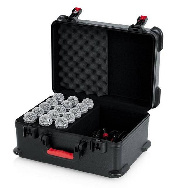 gator gtsa-mic15 - valigia per 15 microfoni