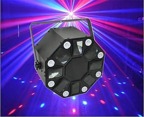 extreme trifex spider effetto luce doppio strobo + spideray flower beam