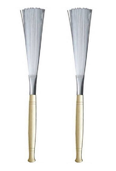 extreme nb601 coppia spazzole per batteria in nylon impugnatura in legno