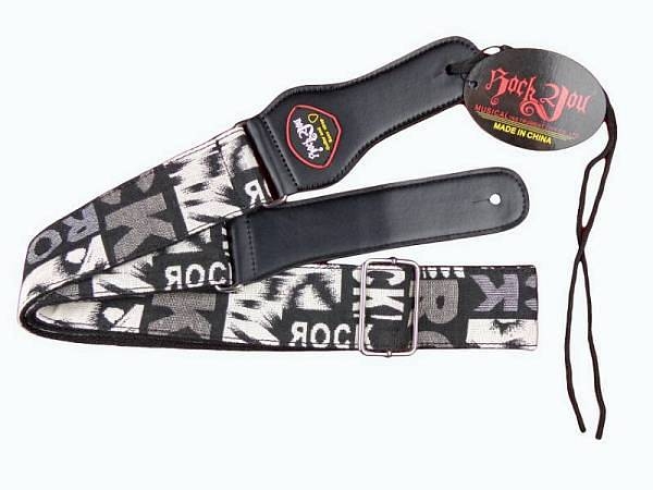 extreme mf-39 tracolla regolabile per chitarra con scritte rock colore nero