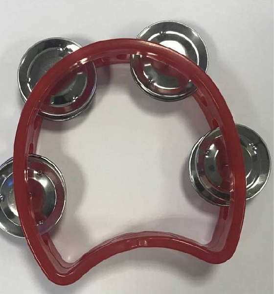 extreme tw4 tamburello mezzaluna cembalo 4 paia di piattini impugnatura professionale colore rosso