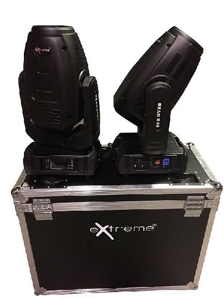 extreme beam wash spot 3in1 coppia teste mobili + case omaggio