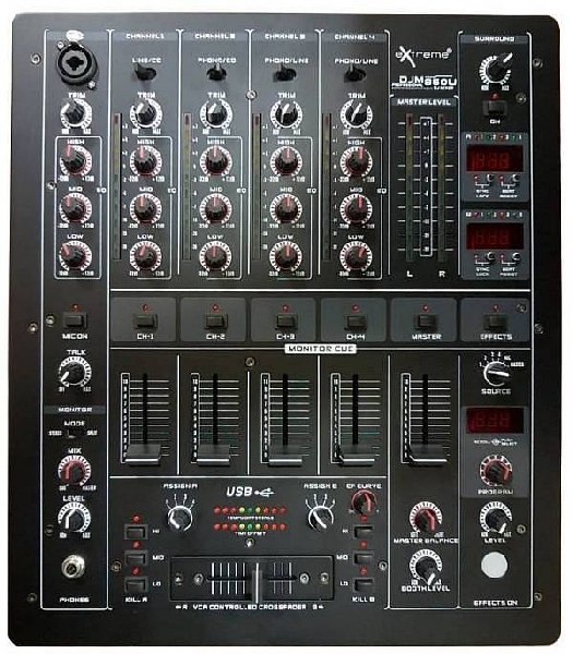 extreme djm850u mixer professionale per dj 5 canali effetti digitali con connettore usb