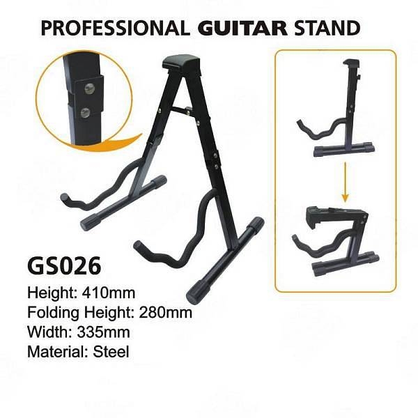 extreme gs026 supporto da terra per chitarra e basso universale svasato a-style testa ripiegabile