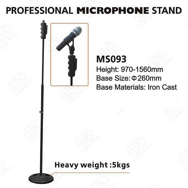 extreme ms093 asta microfono dritta base rotonda 5 kg in ferro pressofuso one hand