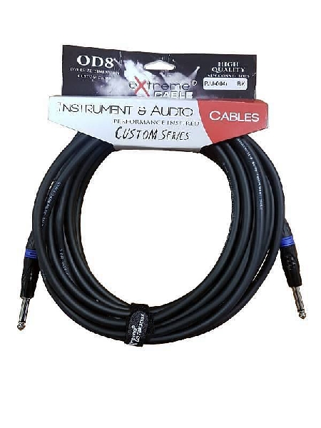 extreme pjj-004/8m-bk bl cavo audio jack per strumenti od8 serie custom per live & studio 8 metri anelli connettori blu