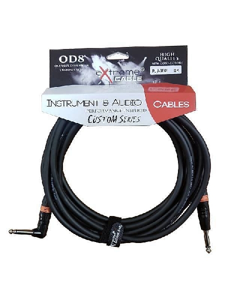 extreme pjj-006/5m-bk or cavo audio jack per strumenti od8 serie custom per live & studio 5 metri anelli connettori arancioni