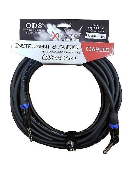 extreme pjj-006/8m-bk bl cavo audio jack per strumenti od8 serie custom per live & studio 8 metri anelli connettori blu