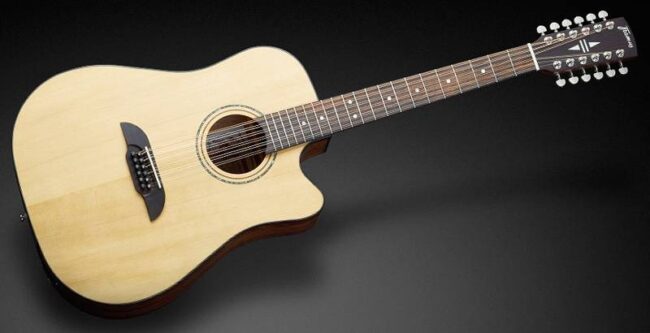 framus fd14 sv ce 12 dreadnought cutaway eq natural vintage satin 12 corde