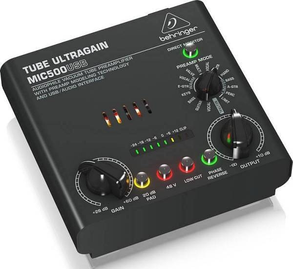 behringer mic500usb - preamplificatore valvolare con usb e cuffie