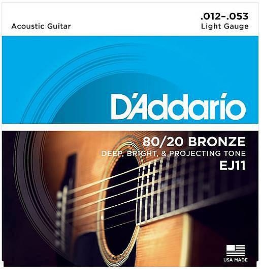 d'addario ej11 80/20 bronze - corde per chitarra acustica light, 12-53