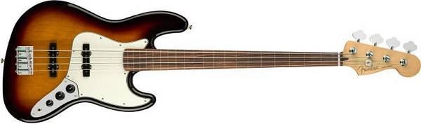 fender player jazz bass fretless pau ferro 3c sunburst