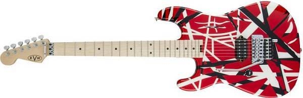 evh striped series lh r/b/w mn red, black and white stripes