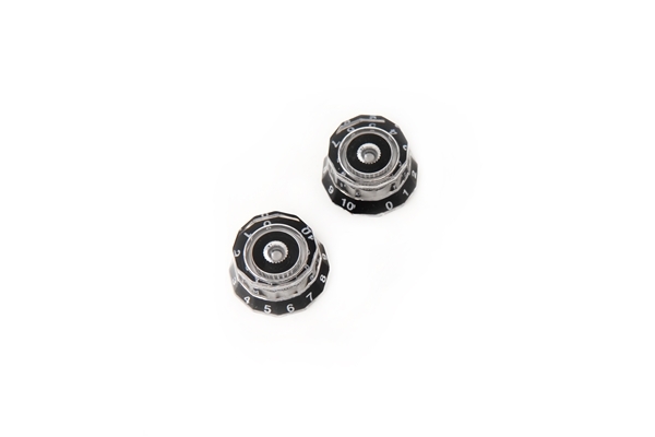 prs acc-4246 knob, lampshade clear w/black (2)
