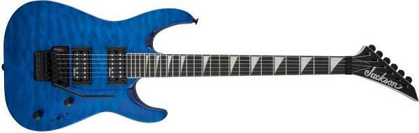jackson js series dinky js32q dka arch top amaranth fingerboard transparent blue