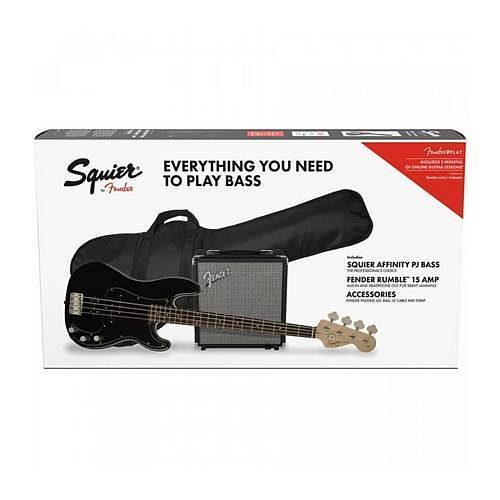 squier by fender affinity precision bass pj pack lrl black - rumble 15 (230v eu)