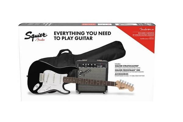 squier by fender stratocaster pack lrl black (230v eu)