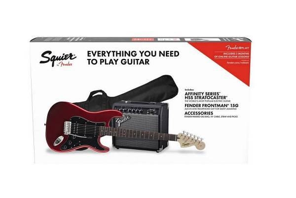 squier by fender affinity stratocaster hss pack lf candy apple red ultimo disponibile!!!