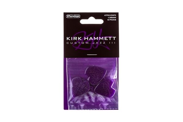 dunlop 47pkh3nps kirk hammett purple sparkle jazz iii player's pack/6