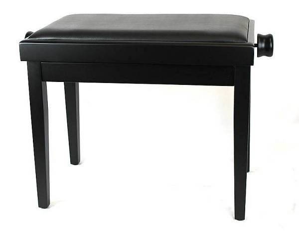 extreme pj018 bk sa black piano bench panchetta pianoforte rettangolare nera satinata regolabile