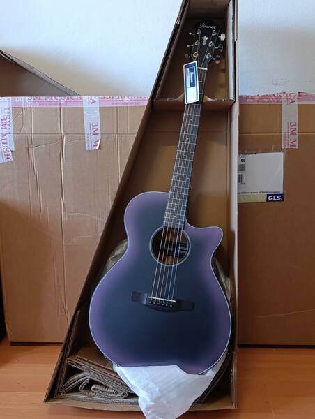 ibanez aeg50-bam black aurora burst matte electro-acoustic guitar