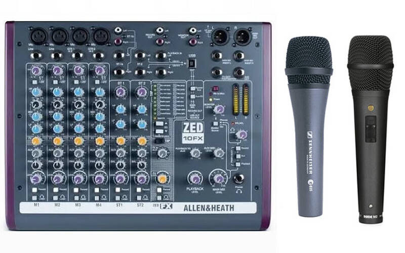 mixer allen health sennheiser e835 rode m2