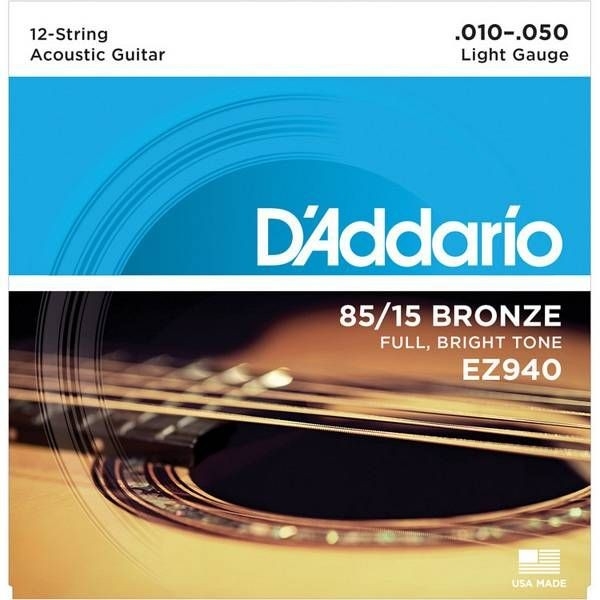 daddario ez 940 light 12 corde 10 50 set di corde per chitarra dodici corde